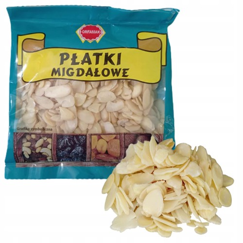 Przejdź do produktu Orfamak Migdały Płatki w Płatkach Posypka do Deserów Ciast Migdał 100g