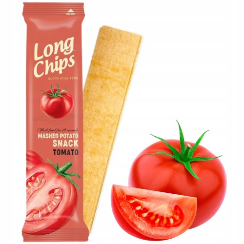 Przejdź do produktu Chipsy Ziemniaczane Long Długie o Smaku Soczystych Pomidorów Przekąska 75g