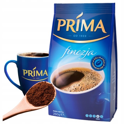 Przejdź do produktu Kawa Mielona Prima Finezja 250 g Delikatna Harmonijny Pyszny Smak Moc 4