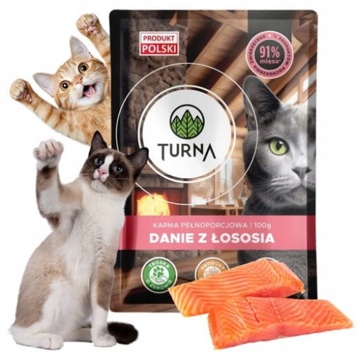 Przejdź do produktu Turna Mokra Karma Dla Kota Z Łososiem Naturalna Porcja Zdrowia I Smaku 100g