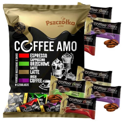 Przejdź do produktu Pszczółka Cukierki w Czekoladzie Kawowe Coffe Amo Mix Smaków Kawy Duże 1kg