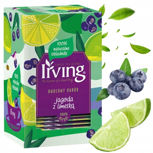 Przejdź do produktu Irving Herbata Owocowa Ekspresowa Jagoda z Limetką Owocowe Orzeźwienie 40 g