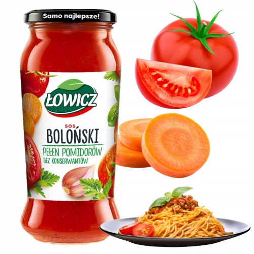 Przejdź do produktu Sos Boloński Łowicz Tradycyjna Receptura Inspirowana Włoską Kuchnią 500g