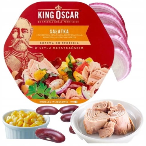 Przejdź do produktu King Oscar Sałatka z Tuńczykiem w Stylu Meksykańskim Fasola Papryka 220g
