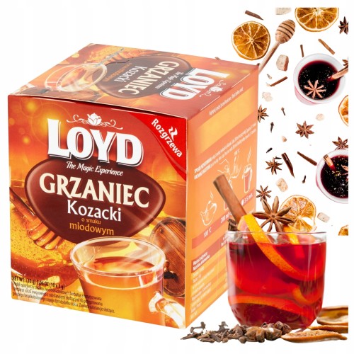 Przejdź do produktu Loyd Zimowa Rozgrzewająca Herbata Grzaniec Kozacki Miodowy 10 Torebek