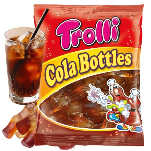 Przejdź do produktu Żelki Trolli Cola Kultowe Żelki W Kształcie Butelek Coli Dla Dzieci 100g