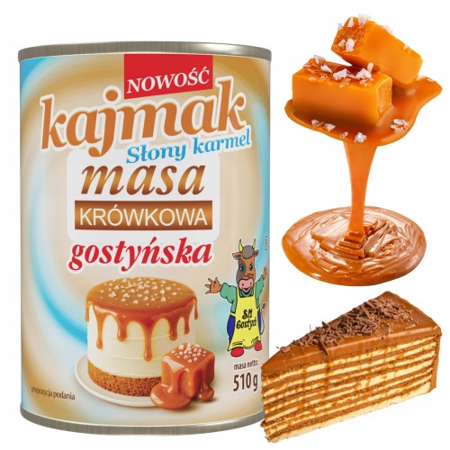 Przejdź do produktu Kajmak masa krówkowa słony karmel Gostyń do naleśników gofrów wafli 510g