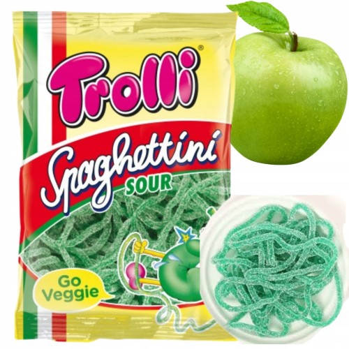 Przejdź do produktu Żelki Spaghettini Jabłko Trolli Makaronowe Orzeźwiający Smak Jabłka 100g
