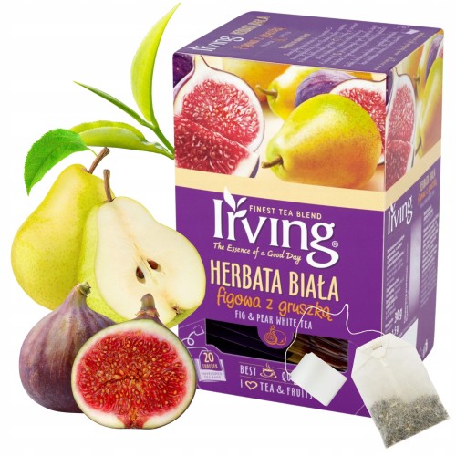 Przejdź do produktu Irving Herbata Biała Ekspresowa z Figą Gruszką W Torebkach 20 Saszetek 30 g