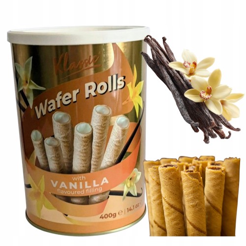 Przejdź do produktu Rurki z Kremem Waniliowym Chrupiące Delikatne Rurki Z Kremem 400g