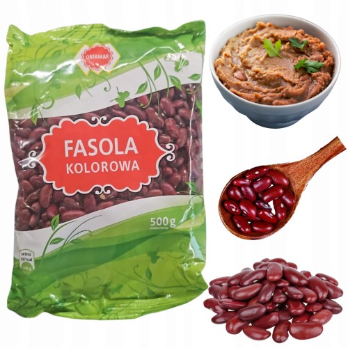Przejdź do produktu Orfamak Fasola Czerwona Kolorowa Fasolka Zdrowa Żywność Witaminy 500g