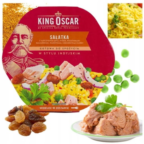 Przejdź do produktu King Oscar Sałatka z Tuńczykiem w Stylu Indyjskim Rodzynki Curry 220g