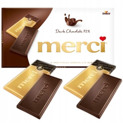 Przejdź do produktu Merci Dark CZEKOLADA Gorzka 72% Tabliczka Pysznej Czekolady Storck 100g