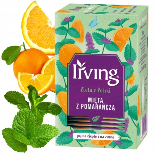 Przejdź do produktu Irving Herbata Owocowa Ziołowa Ekspresowa Mieta Pomarańcza Orzeźwienie 30g