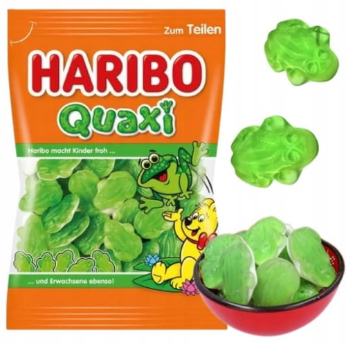 Przejdź do produktu Haribo Żelki Quaxi Owocowe Żelki Żaby Z Pianką Idealne Dla Dzieci 175g