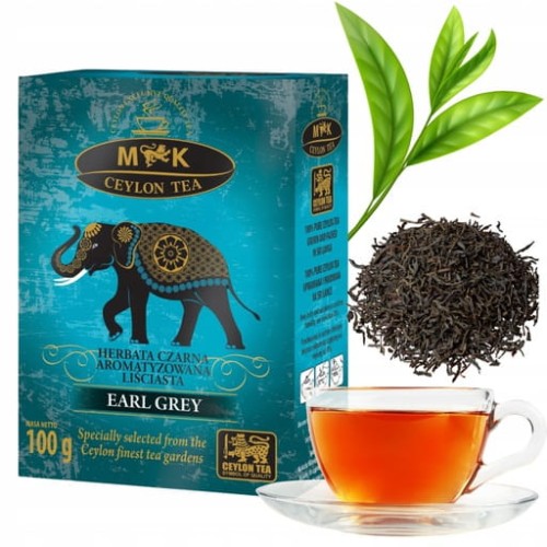 Przejdź do produktu MK CEYLON TEA HERBATA CZARNA LIŚCIASTA EARL GREY O SMAKU BERGAMOTKI 100G