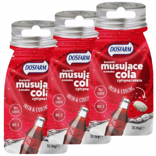 Przejdź do produktu DOSFARM Drażetki Odświeżające Mięta Cola Cytryna 16g Pastylki Miętówki