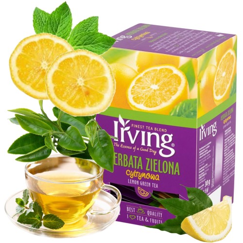Przejdź do produktu Irving Herbata Zielona Ekspresowa Torebki Aromatyczna Cytrynowa Pyszna 26 g
