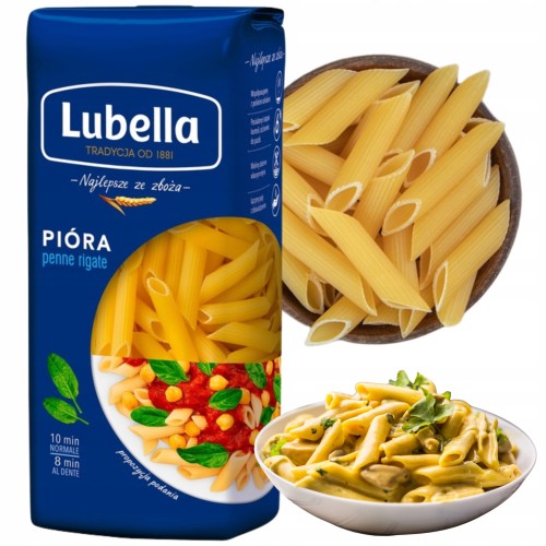 Przejdź do produktu Makaron Rurki Lubella Makaron Pióra Z Pszenicy Do Dosów I Zapiekanek 400g