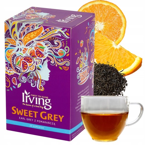 Przejdź do produktu Irving Sweet Grey Aromatyczna Herbata Czarna Z Bergamotką 30g 20 saszetek