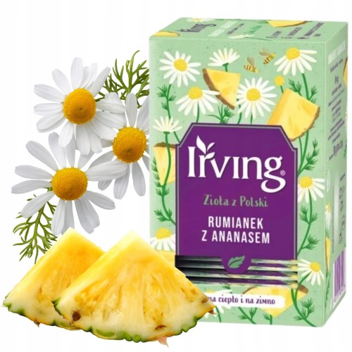 Przejdź do produktu Irving Herbata Ziołowa Ekspresowa Rumianek z Ananasem Owocowa Aromat 30g