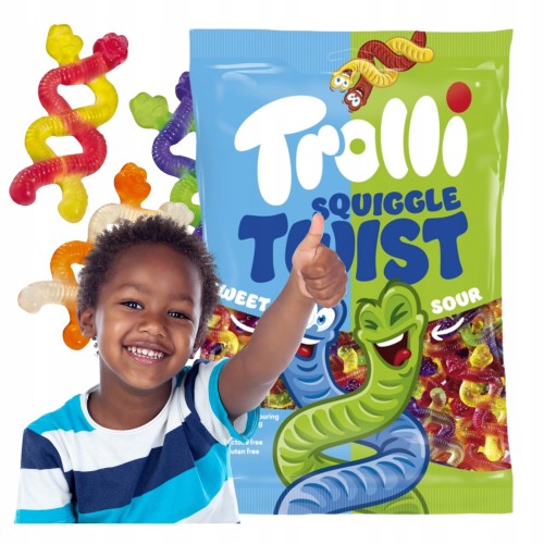 Przejdź do produktu Żelki Trolli TWIST SQUIGGLE Zakręcone O Owocowym Smaku Dla Dzieci 100g