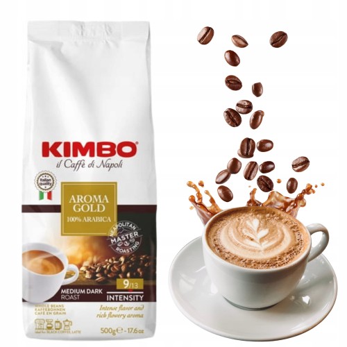 Przejdź do produktu Kawa Kimbo Aroma Gold Ziarno Beans Box Aromatyczny Smak Premium 500g