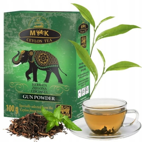 Przejdź do produktu MK Herbata Zielona Liściasta Napar Ceylon Tea Aromatyczna Sri Lanka 100g