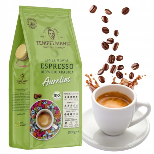 Przejdź do produktu Kawa Ziarnista Tempelmann Aurelias 100% Arabica Espresso BIO Aromat 1 kg