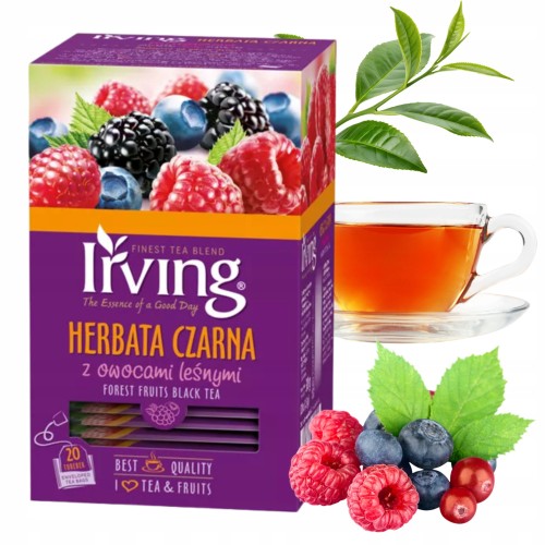 Przejdź do produktu Herbata Irving Czarna Aromatyczna Z Owocami Leśnymi ekspresowa 30 g 20×1,5g
