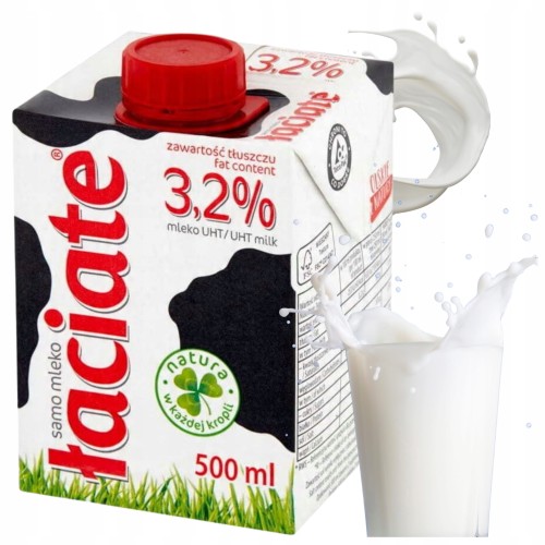 Przejdź do produktu Mleko krowie Łaciate 3,2% ZESTAW Twój Natural, Smak Polska Jakość 8x500 ml