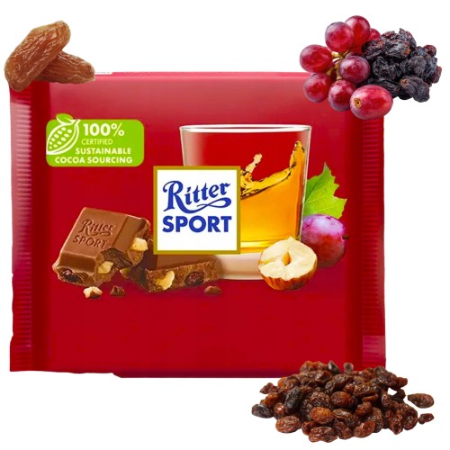 Przejdź do produktu Ritter Sport Czekolada Z Nadzieniem Mlecznym Bakalie Rum 100 g