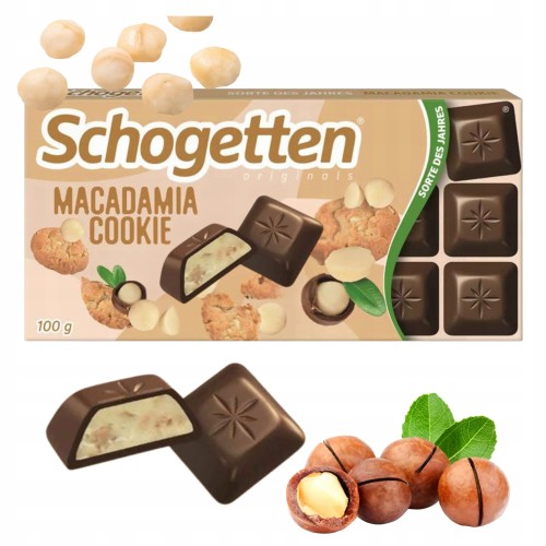 Przejdź do produktu Czekolada SCHOGETTEN Mleczna z Kremem MACADAMIA COOKIE Kostki Pyszna 100g