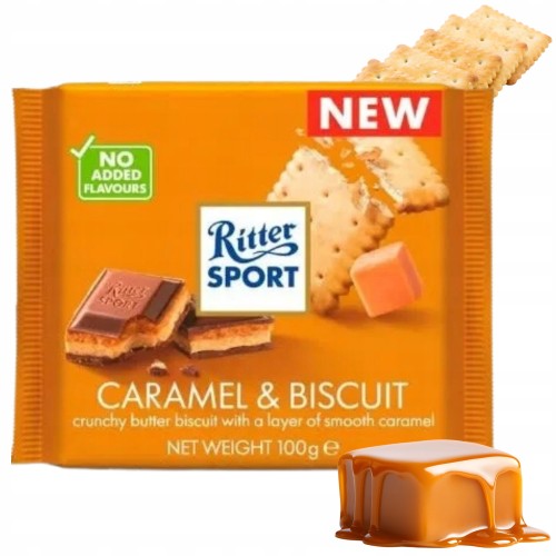 Przejdź do produktu Ritter Sport Czekolada Delikatna Mleczna Herbatnik Karmel 100 g