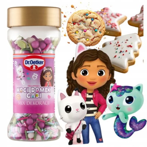Przejdź do produktu Dr. Oetker Koci Domek Gabi Mix Dekoracji Kolorowe Posypki Do Deserów 50g