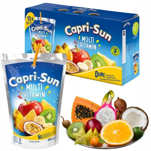 Przejdź do produktu 10x Capri Sun Multiwitamina Sok Soczek Napój z Rurką Owocowy Witaminy 200ml