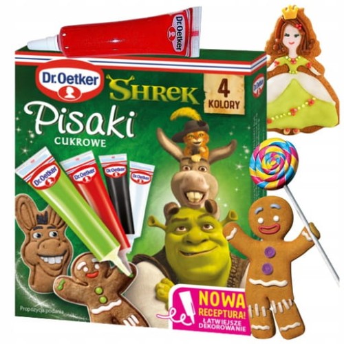 Przejdź do produktu Dr. Oetker Pisaki Cukrowe Dekoracyjne Do Ciast Wypieków Kolorowe Shrek 68 g