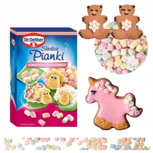 Przejdź do produktu Dr. Oetker Słodkie Pianki do Dekoracji Ciast Piernika Mini Marshmallow 30 g