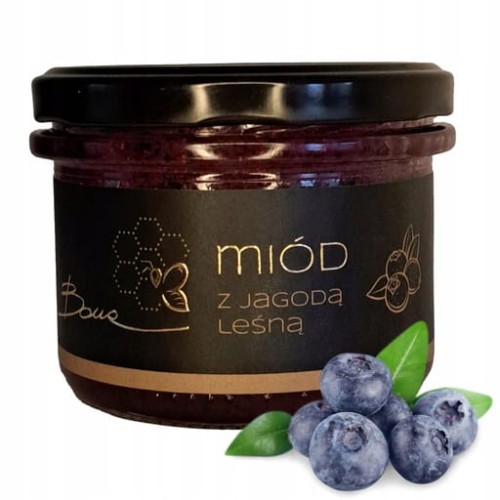 Przejdź do produktu Miód z Jagodą Leśną Pyszny Naturalny Kremowany Produkt Polski BONA 245G