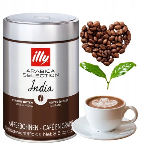 Przejdź do produktu Illy Arabica Selection India Kawa Ziarnista Mocny Aromat Głęboki Smak 250g