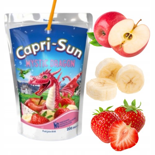 Przejdź do produktu 10x Napój Owocowy Sok Capri-Sun MYSTIC DRAGON Jabłko Truuskawka 200 ml