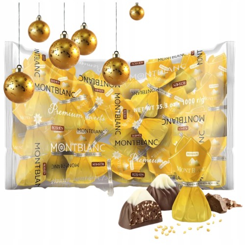 Przejdź do produktu Cukierki Roshen Mont Blanc Pyszne Chocolate Kakaowe Kremowe Toffi 1kg