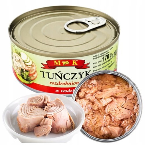 Przejdź do produktu Tuńczyk Rozdrobniony W Wodzie MK Lekki Smak I Naturalna Świeżość Ryby 170g