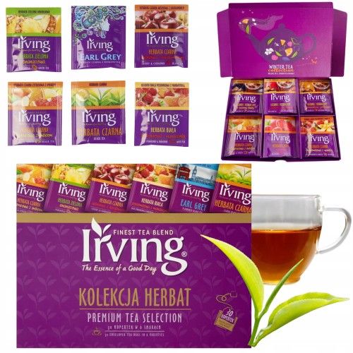 Przejdź do produktu Irving Bombonierka Herbaty Zestaw 6 Smaków kopert Mix Aromatyczne 47,5g