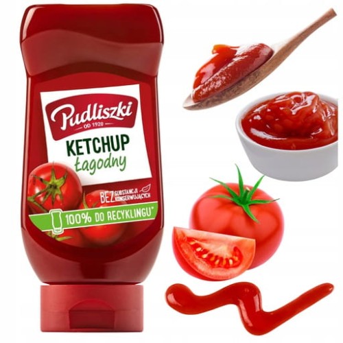 Przejdź do produktu Pudliszki Ketchup Łagodny Naturalny Smak Pełen Dojrzałych Pomidorów 480g