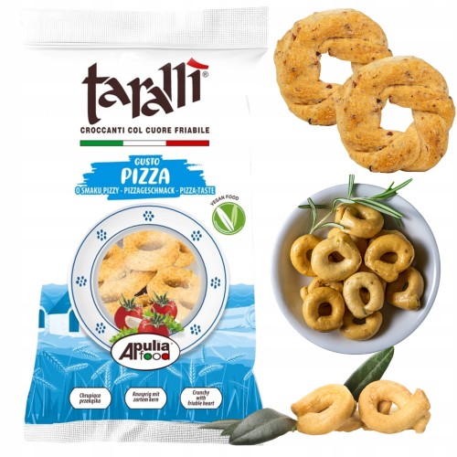 Przejdź do produktu Tarallini o smaku PIZZY włoskie Chlebki chrupiąca przekąska 100g Taralli