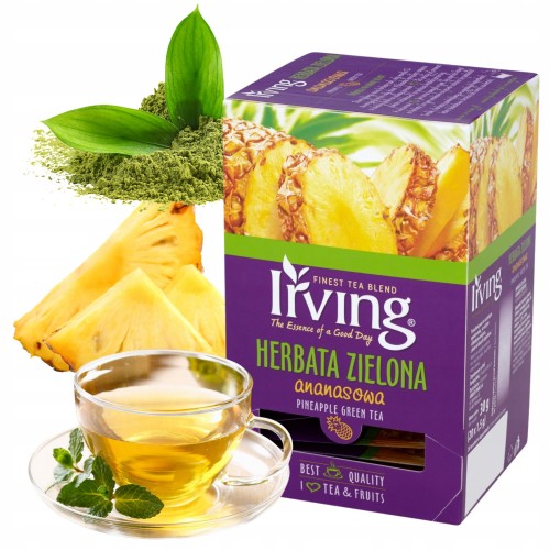 Przejdź do produktu Irving Herbata Zielona Ekspresowa Torebki Aromatyczna Ananasowa 26 g