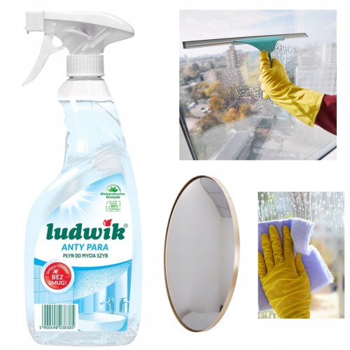 Przejdź do produktu Ludwik Płyn do Mycia Szyb Okien i Glazury Mebli Anty Para Bez Smug 600 ml