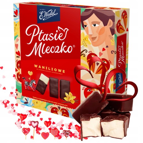 Przejdź do produktu Wedel Ptasie Mleczko Waniliowe w Czekoladzie Delikatne Słodki Prezent 340g