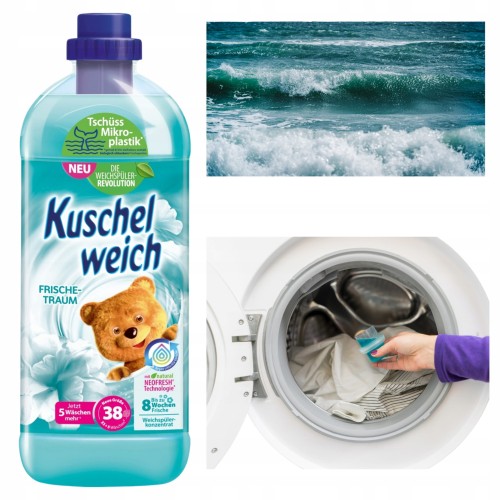 Przejdź do produktu Płyn do Płukania Tkanin KUSCHELWEICH Frischetraum Bryza Morska 38 prań 1l